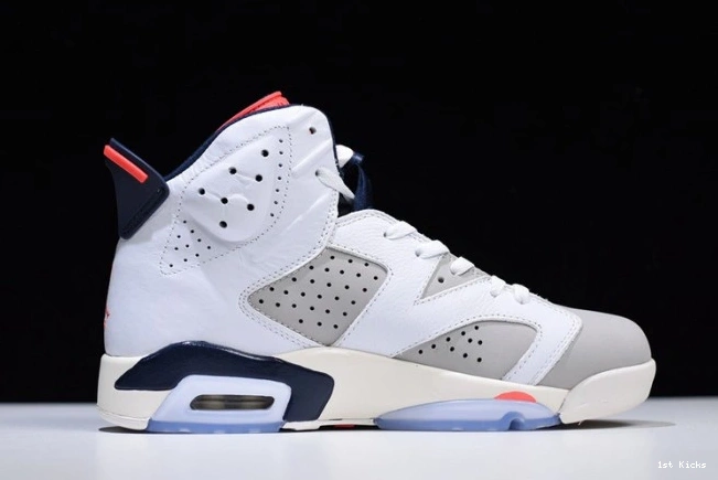 1st Kicks 23-Neutral Infrared 6 Air Jordan 384664-104 White Retro Tinker Grey-Sail 0628